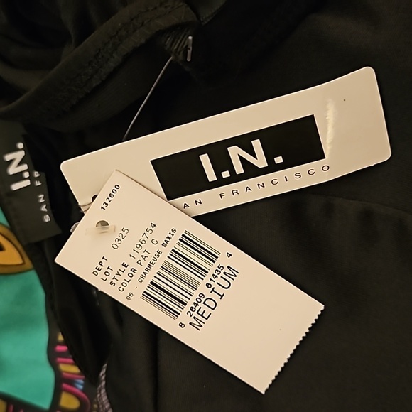 I.N. SAN FRANCISCO Assymetric Halter Satin Ethnic Handkerchief Shsrkbite Dress - Picture 8 of 10